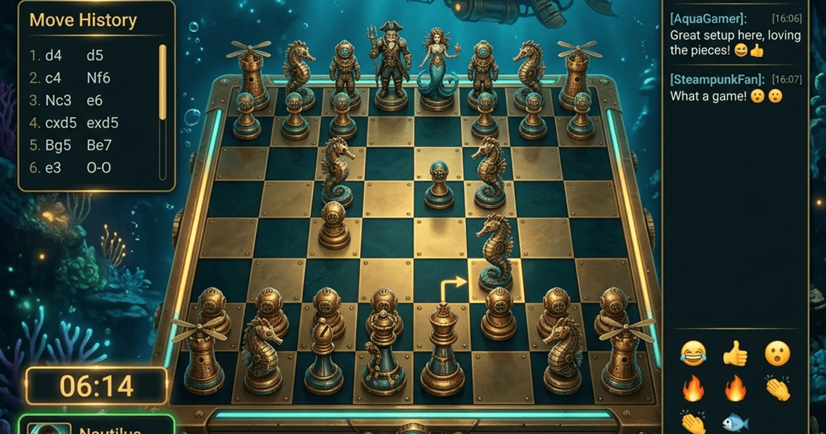 Chess Mates steampunk themed chess board